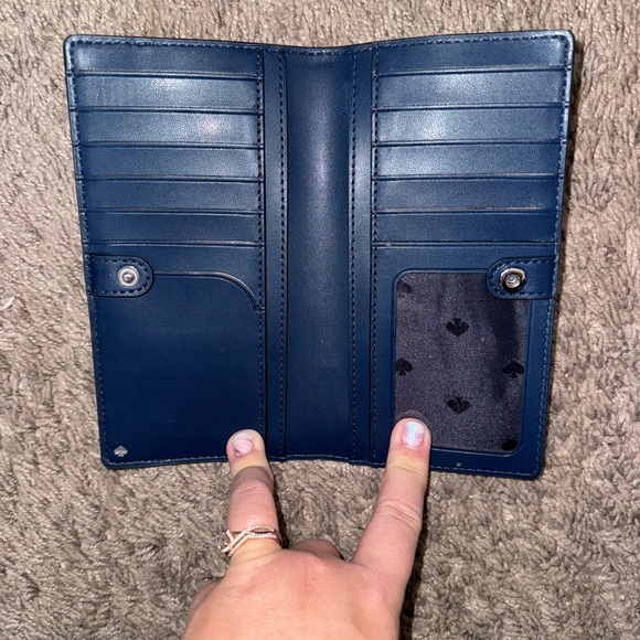 Kate spade wallet. Purple and navy slim bifold wallet. - Picture 3 of 4
